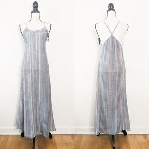 NWT Handloom Canggu Striped Maxi Dress Navy